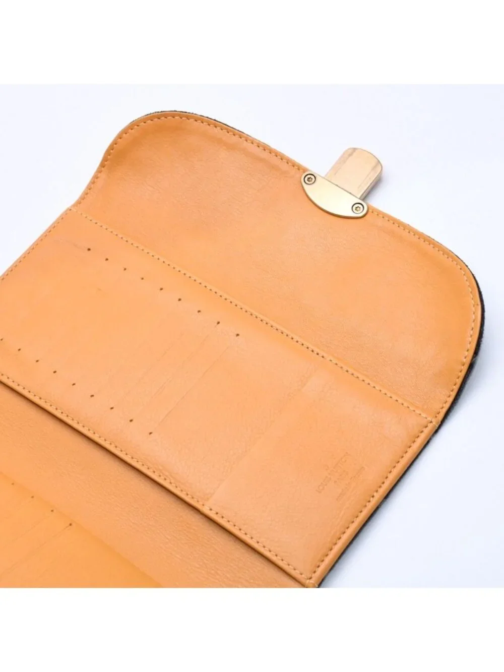 Louis Vuitton Monogram Denim Portefeuille Amelia Trifold Wallet Black Yellow